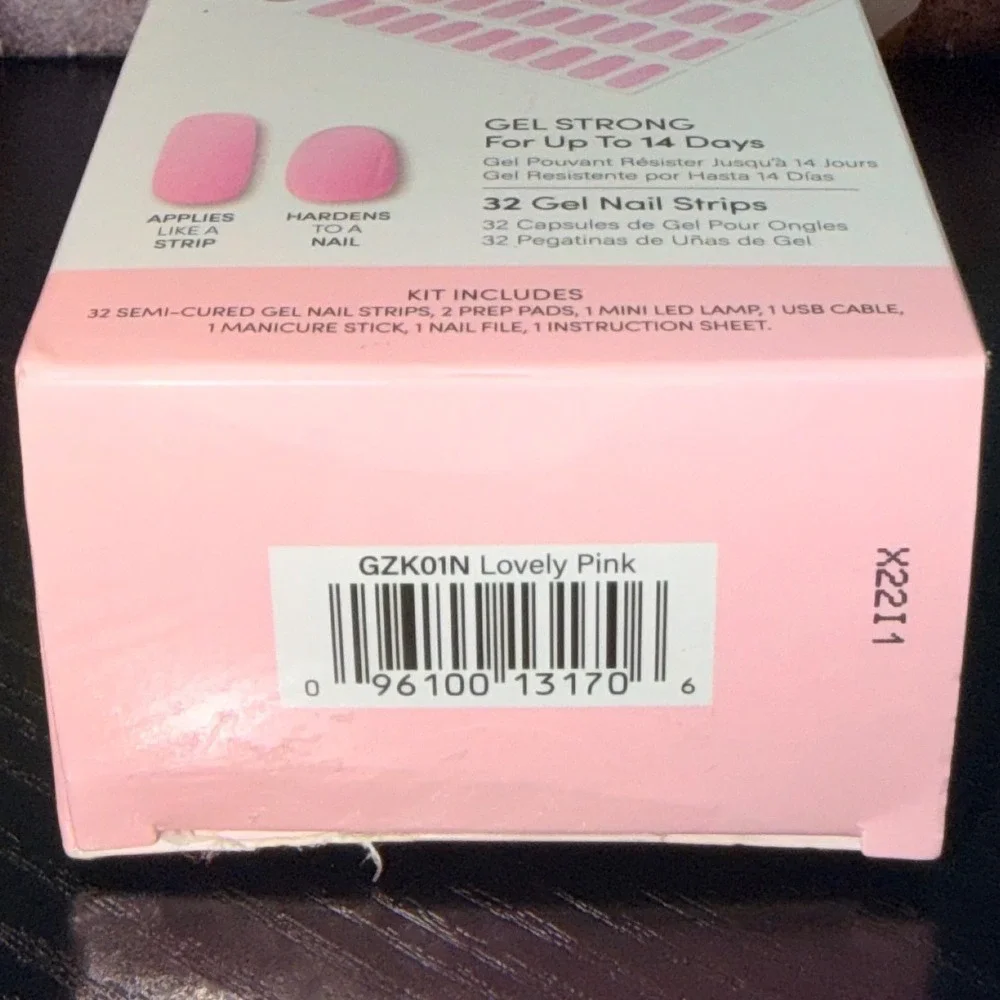 Dashing Diva Glaze LED Semi-Cured Gel Starter Kit Lovely Pink 32 Strips New